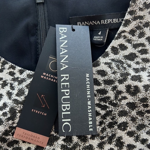 Banana Republic Leopard Jacquard Dress Sz 4 NWT - Picture 7 of 7